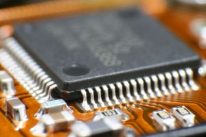 close-up of electronic chip