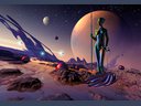 3D Sci-Fi art of alien hunter from planet Epsilon