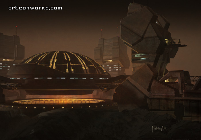 future sci-fi relay station closeup