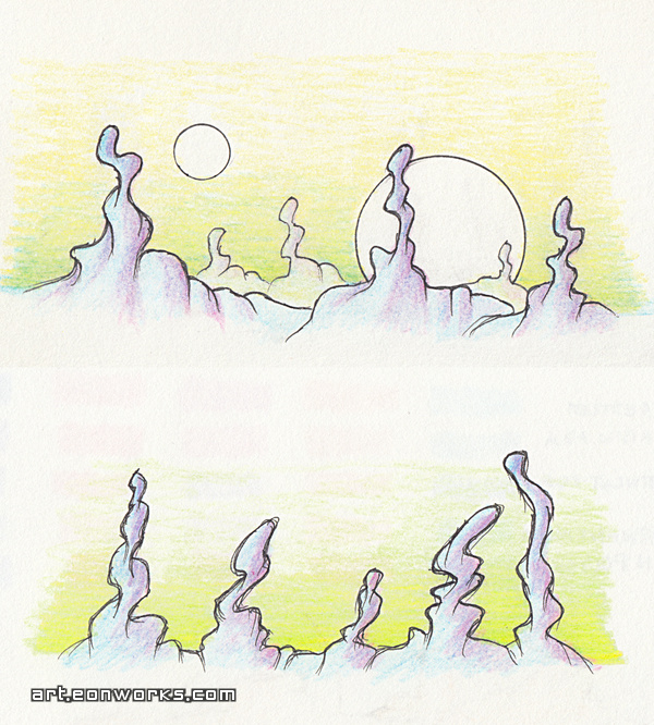 imaginary landscape sketch