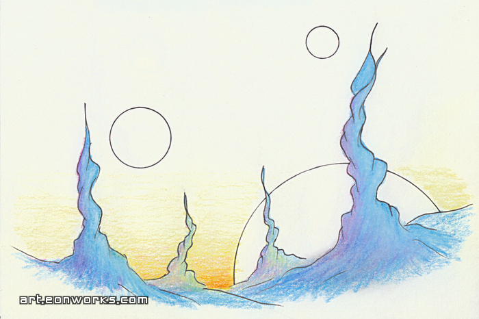 space landscape sketch