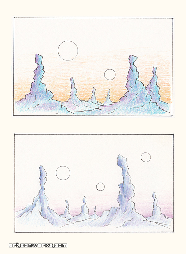 space landscape sketches
