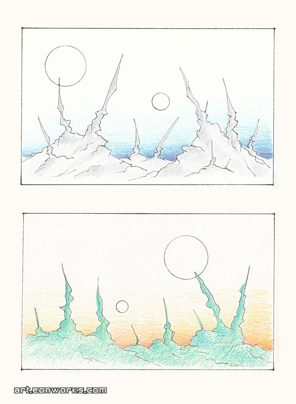 landscape with spikes